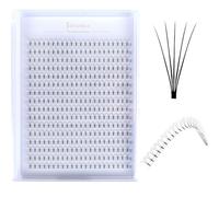 Volume Fans Eyelash Extensions 3D 4D 5D 6D 7D 8D 9D 10D 12D C D Curl Short Stem Premade Fan Lashes 0.07 8-15mm Natural Eyelash Large Tray (352fans-5d-0.07 Short Stem, 15mm, C Curl)