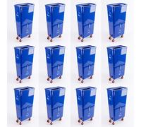Volume Offer (12-Pack) Commercial Beverage Disposal Bin, Drink Dump Bin with Liquid & Solid Waste Separation, Rolling Waste Station, Lobby Bin (Blue (12 - Pack))
