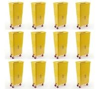 Volume Offer (12-Pack) Commercial Beverage Disposal Bin, Drink Dump Bin with Liquid & Solid Waste Separation, Rolling Waste Station, Lobby Bin (Yellow (12-Pack))
