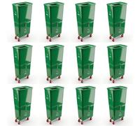 Volume Offer (12-Pack) Commercial Beverage Disposal Bin, Drink Dump Bin with Liquid & Solid Waste Separation, Rolling Waste Station, Lobby Bin (Green (12-Pack))