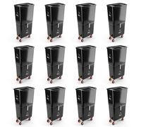 Volume Offer (12-Pack) Commercial Beverage Disposal Bin, Drink Dump Bin with Liquid & Solid Waste Separation, Rolling Waste Station, Lobby Bin (Black (12 Pack))
