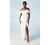Volume Sleeve Corset Column Wedding Dress Coast Ivory 10