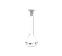 Volumetric Flask, 50ml capacity, Class A - with 12/21 Chemical Resistant Polypropylene Stopper - Borosilicate Glass - Eisco Labs