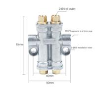 Volumetric Grease Distributor Valve for centralized Lubrication Systems | Zinc alloy and brass construction, available in 2 to 10 outlet positions, supplied without ferrule connector
