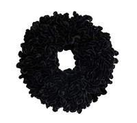 Volumising Velvet Scrunchie Plain Big Hair Tie Bun Clip Hijab Volumizer Scarf (BLACK)