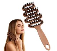 Volumizing Boar Bristle Hair Comb, Soft Brush for Thin and Fine Hair, Hairbrush for Fine Hair, Restore Shine and Texture, Smoothing Dual-Style Hair Brush with Fluff-Up, Full-Bodied Mane (1PC)