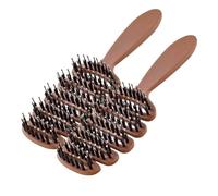 Volumizing Boar Bristle Hair Comb, Soft Brush for Thin and Fine Hair, Hairbrush for Fine Hair, Restore Shine and Texture, Smoothing Dual-Style Hair Brush with Fluff-Up, Full-Bodied Mane (2PCS)
