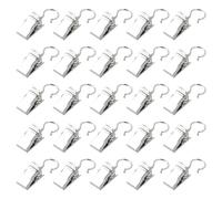 Volumoon 100 Pack Curtain Clips with Hooks, Stainless Steel Shower Curtain Hooks with Clips, Small Heavy-Duty Hook Clip Set, Metal Curtain Hangers Clips for Curtain Photos Bedroom Home Decoration
