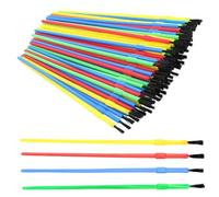 Volumoon 100 Pieces Plastic Paint Brushes Bulk, Nylon Hair Paint Brushes, Art Paint Brush Set, Craft Paint Brushes for Kids, Classroom, Watercolor, Acrylic, Oil, Canvas and Face Painting