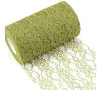 Volumoon 15cm x 25m Green Classic Table Runner, Polyester, Table Decorations for DIY Party, Event Dinner, Wedding, Christmas