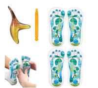 Volumoon 2 Pairs Reflexology Socks, Foot Massage Socks, Acupuncture Socks with Massage Tools, Reflexology Socks, Massage Socks Set to Reduce Fatigue (Green)