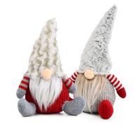 Volumoon 2 Pieces Christmas Gnomes Plush Santa, 25cm and 29cm Christmas Gnomes Decorations Set, Handmade Scandinavian Christmas Elf Ornaments, Gonk Gnome for Christmas Home Office Tabletop Decor Gift