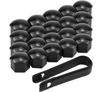 volumoon 20Pcs Wheel Nut Covers 17mm Car Wheel Nut Caps, Nut Bolt Caps Covers, Universal Wheel Bolt Covers, Hexagonal Tire Nut Covers with Removal Tool for Cars, Black