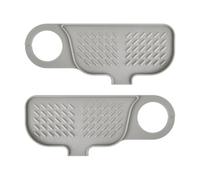 volumoon 2pac Silicone Tap Drain Mat, Tap Sink Splash Guard, 360° Rotating Tap Drying Mat, Tap Mat for Kitchen and Bathroom Worktop Protect (42 x 10 cm, Grey)