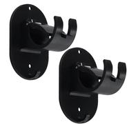 volumoon 2pcs Curtain Rod Brackets no Drill, self Adhesive Curtain Rod Bracket no Drill Drapery Hook Holder, Fixing Rod Holder, Towel Rod Hooks, Curtain Rod Bracket Holder, for Home Kitchen Bathroom