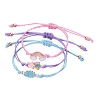 volumoon 3 Pcs Colorful Friendship Bracelets, cute friendship bracelets, kids bracelets for girls, rainbow bracelet kids, adjustable braided bracelets, for Princess Birthday Gifts, and Children's Day