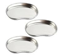 Volumoon 3pcs Stainless Steel Kidney Bowl, 19.5cm Metal Tray, Metal Kidney Tray, Medical Instrument Tray, Professional Kidney Dish Tray, Laboratory Tray for Dental Lab Tool Tattoo Tool Trays