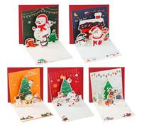 volumoon 5 Pack 3D Pop Up Christmas Cards with Envelopes, Merry Christmas Cards, Christmas Greeting Cards Gift Cards, Xmas Cards, for Family Friends Kids Christmas Winter Holiday New Year Wishes