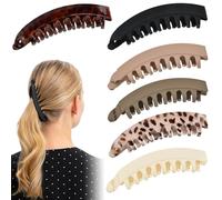 Volumoon 6 Pieces Banana Hair Clips, Simple Ponytail Clips, Banana Clips, Strong Horse, Non-Slip Banana Clips for Medium Thick Hair Women and Girls(6 Colors)