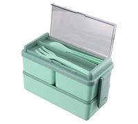 Volumoon Bento Lunch Box 1400ML, bento box stackable, 2 Layer 3 Compartments Leak Proof Lunch box with Cutlery,meal prep containers lunch box for Adults Kids Office Microwave Dishwasher Safe Available