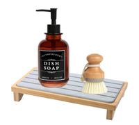 Volumoon Diatomaceous Earth Tray, Rectangular, Gray, Wood & Diatomite, Quick-Drying Sink Tray, Soap Holder, 23.3 x 12 cm