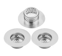Volumoon Drain Protectors, 3 Pcs Kitchen Sink Strainer Plug, Stainless Steel Sink Filter, Plug Hole Hair Catcher, Drain Hair Catcher, Ideal for Bathroom, Kitchen, Shower (Silver)