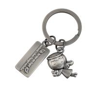 volumoon Gift Keychain, Cute Angel Pendant Metal Anti-Lost Keychain, Guardian Angel with Heart, Car Key Ring for Birthday, Car, Purse, Wie abgebildet