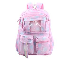 Volumoon Girls School Backpack - Large Cute Colorful Waterproof Kawaii Lightweight Bag for Primary Age 6-12, Multi Pockets, 30 x 18 x 45 cm (Pink)