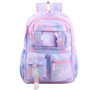 volumoon Girls School Backpack, Multi Pockets Large Cute Colourful School Bags for Primary, Waterproof Kawaii Backpack Lightweight for Girls Age 6-12, 30 x 18 x 45 cm (Purple)