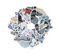Volumoon Raccoon Stickers, 50 Pieces, Waterproof Vinyl, Cute Animal, for Laptops, Water Bottles, Skateboards, Luggage, Bicycles, Guitar (5-8.5cm)