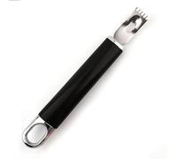 Volumoon Stainless Steel Lemon Zester Peeler, 2-in-1 Kitchen Tool for Citrus Fruits and Cocktail Garnishes, Sliver with Black Accents