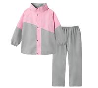 Volunboy Kids Waterproof Suit, Hooded Raincoat Jacket and Trousers Set Puddle Suit with Zip for Boys Girls 8-14 Years