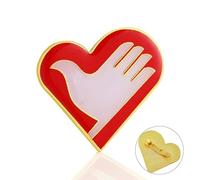 Volunteer Heart Shaped Badge Pin Portable Heart Volunteer Fashionable Badge For Social Work And Volunteering Alloy Lapel