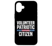 Volunteer Patriotic Citizen American Flag Bold Design Case for iPhone 16 Plus