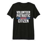 Volunteer Patriotic Citizen American Flag Bold Design Premium T-Shirt