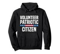 Volunteer Patriotic Citizen American Flag Bold Design Pullover Hoodie