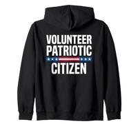 Volunteer Patriotic Citizen American Flag Bold Design Zip Hoodie