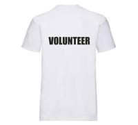 Volunteer Printed White T-Shirt, Event Clothing, Staff Work Wear, Large