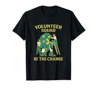 Volunteer Squad Be The Change Globe Puzzle Design T-Shirt