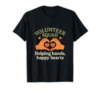 Volunteer Squad Helping Hands Happy Hearts Design T-Shirt