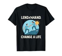 Volunteer Squad Lend a Hand Change a Life Graphic T-Shirt