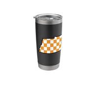 Volunteer State Tri-Star Tennessee Checkerboard Orange/White Stainless Steel Insulated Tumbler