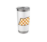 Volunteer State Tri-Star Tennessee Checkerboard Orange/White Stainless Steel Insulated Tumbler