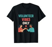Volunteer Vibes Only Heart Fist Bump Charity T-Shirt