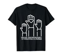 Volunteer Volunteering, Community Service Helper Support Value Graphic T-Shirt, Men, Black, S