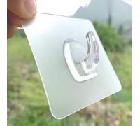 Volunx 12 PCS Heavy Duty self Adhesive Clear Hooks Clear Waterproof 15kg 33lb Plastic Strong Sticky Hook for Bathroom Kitchen Wall Door Metal, Tiles, Wood, Ceramic to Make Garland