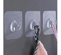 Volunx 15 PCS Heavy Duty self Adhesive Clear Hooks Clear Waterproof 15kg 33lb Plastic Strong Sticky Hook for Bathroom Kitchen Wall Door Metal, Tiles, Wood, Ceramic to Make Garland