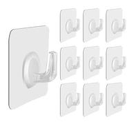 Volunx 20 PCS Heavy Duty self Adhesive Clear Hooks Clear Waterproof 15kg 33lb Plastic Strong Sticky Hook for Bathroom Kitchen Wall Door Metal, Tiles, Wood, Ceramic to Make Garland