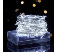 Volunx Battery LED String 1/3/5/10m Fairy Lights Decorative Fairy Battery Powered String Lights Wedding Christmas Cold White (10m/32.82ft 100LED)