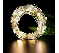 Volunx Fairy Lights String 2 in 1 Lights Battery Operated and USB Powered Remote Control 2m/5m/10m for Wedding Parties Valentine's Day Gift Christmas Decor Christmas New Year (Warm White, 5m 50LED)